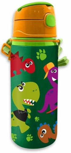 Przejdź do produktu Bidon aluminiowy ze słomką 600ml Crazy Dino KL1128