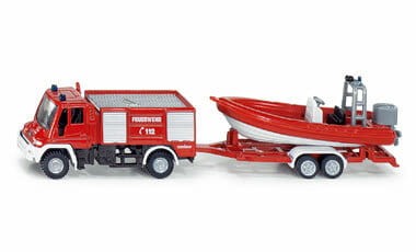 Przejdź do produktu SIKU 1636 Straż pożarna Unimog z łódką
