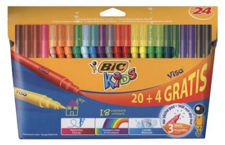 Przejdź do produktu BIC FLAMASTRY VISA  20+4KOL