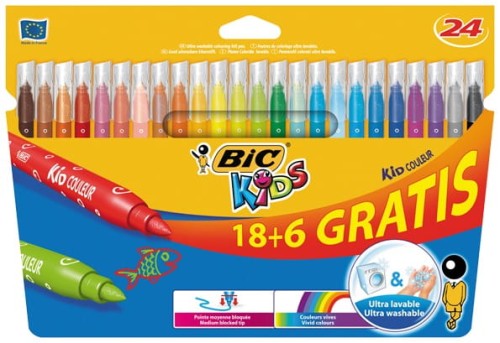 Przejdź do produktu Flamastry 24-kol. (18+6) Kid Couleur, BiC