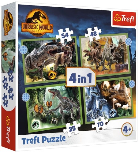 Przejdź do produktu Puzzle 4w1 Groźne dinozaury / Uniwersal Jurassic W