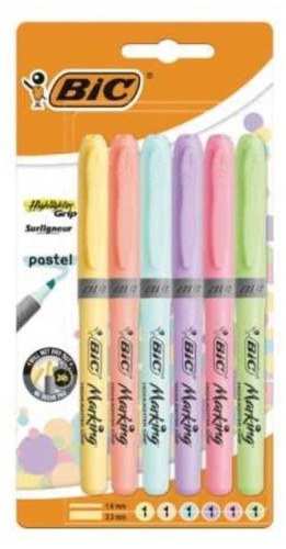 Przejdź do produktu BIC ZAKREŚLACZ HIGHLIGTER GRIP PASTELOWY BL6