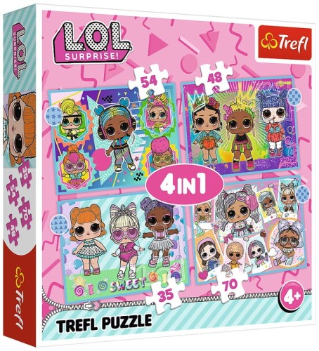 Przejdź do produktu Puzzle 4w1 Poznaj laleczki / MGA LOL Surprise! 346