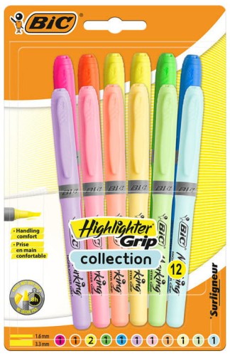 Przejdź do produktu BIC ZAKREŚLACZ HIGHLIGTER GRIP PASTELOWY BL12