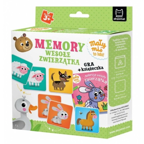 Przejdź do produktu Memory.Wesołe zwierzątka. Mały miś to lubi! gra+ książeczka 3+