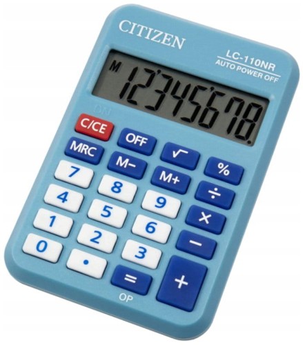 Przejdź do produktu Kalkulator kieszonkowy niebieski, LC-110NR-BL, Citizen