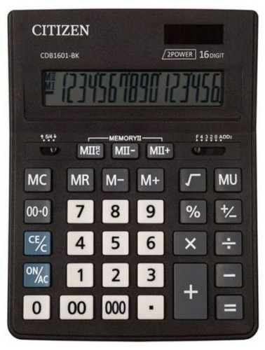 Przejdź do produktu Kalkulator biurowy CDB1601-BK Business Line, 16-cyfrowy, 205x155mm, czarny, Citizen