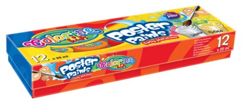Przejdź do produktu Farby plakatowe 12 kol. 20ml Colorino + plastelina