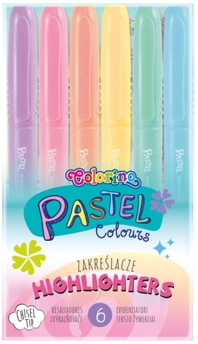 Przejdź do produktu Zakreślacze 6 kolorów pastel Colorino Kids