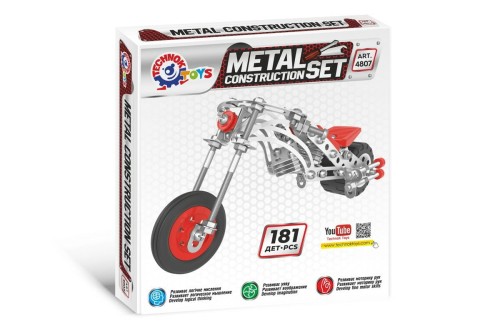Przejdź do produktu Klocki konstrukcyjne metalowe Motocykl 181el 4807