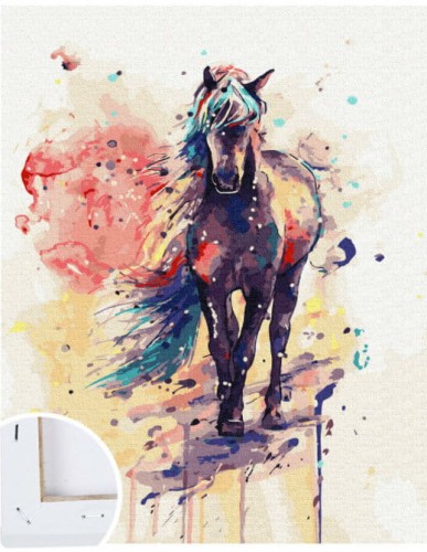 Przejdź do produktu Malowanie po numerach Koń kolorowy 40 x 50cm 5572
