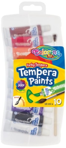 Przejdź do produktu Farby tempera w tubach z pędzelkiem 10 kol. 10 ml.