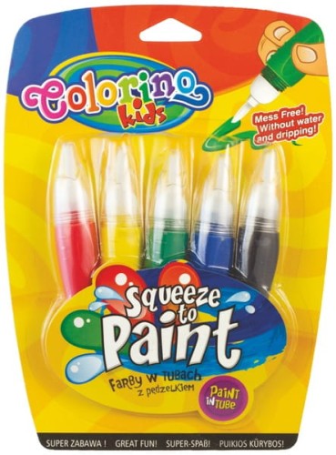 Przejdź do produktu Farby w tubach z pędzelkiem 5kol blister COLORINO