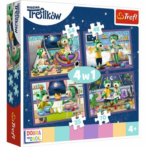 Przejdź do produktu Puzzle 4w1 Wieczorne rytuały Treflików - Dobranoc,