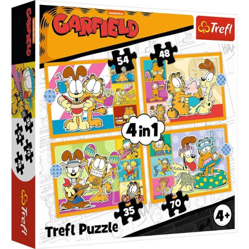 Przejdź do produktu Puzzle 4w1 Garfield loves lasagna, Trefl