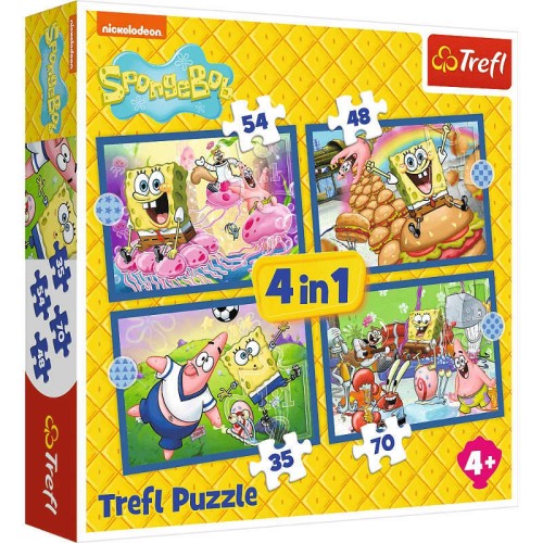 Przejdź do produktu Puzzle 4w1 SpongeBob""s underwater life, Trefl