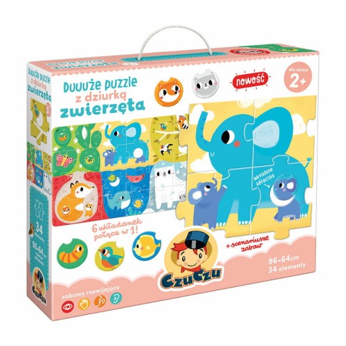 Przejdź do produktu CzuCzu Duuuże puzzle z dziurką Zwierzęta