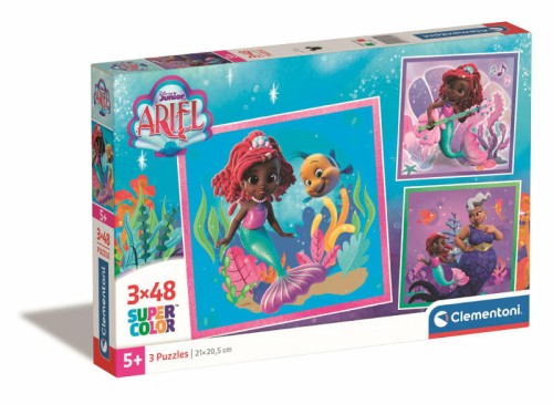 Przejdź do produktu Clementoni Puzzle 3x48 Ariel Disney Junior 25324
