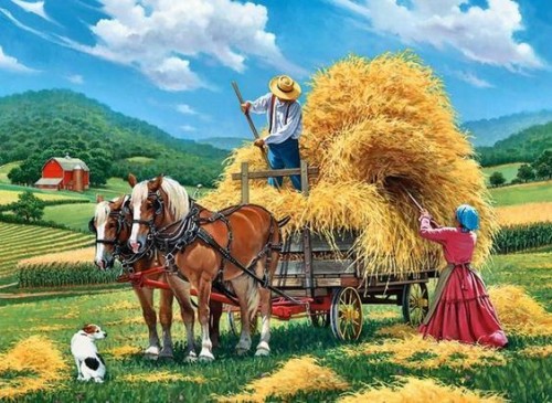 Przejdź do produktu Malowanie po numerach Wieś praca 40x50cm 2000280