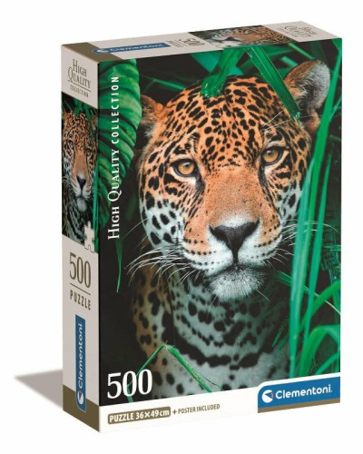 Przejdź do produktu Clementoni Puzzle 500el Compact Jaguar w dżungli.