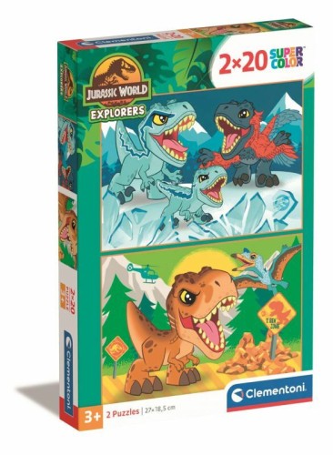 Przejdź do produktu Clementoni Puzzle 2x20el SuperColor Jurassic World