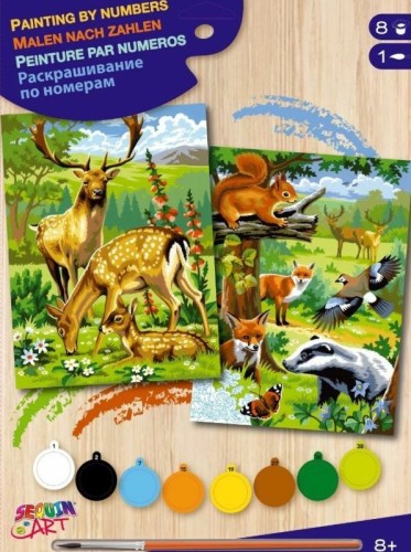Przejdź do produktu Malowanie po numerach Leśne zwierzęta 2szt 22x30cm