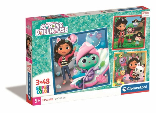 Przejdź do produktu Clementoni Puzzle 3x48el SuperColor Koci Domek Gab