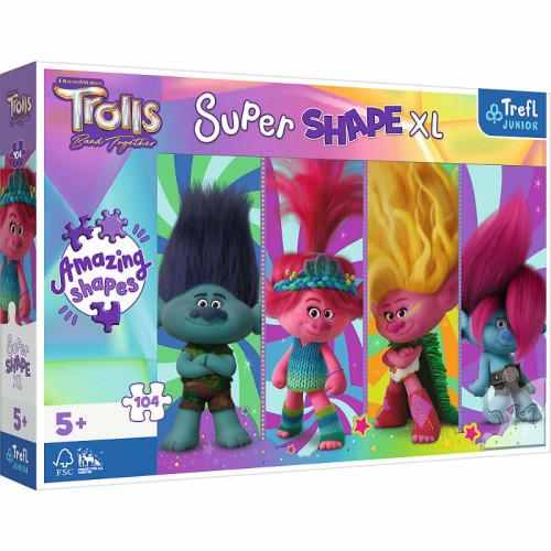Przejdź do produktu Puzzle 104el XL Zabawy z Trollami Trolls 3 50037 T