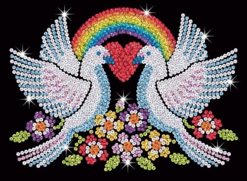 Przejdź do produktu Obrazek z cekinów Gołębie 34x25cm 2101 Sequin Art
