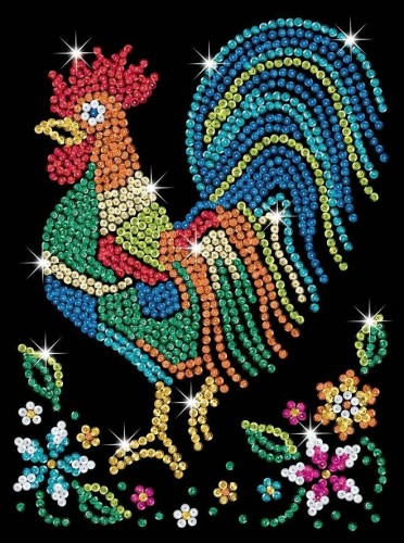 Przejdź do produktu Obrazek z cekinów Kogut Cosmo 25x34cm 2018 Sequin