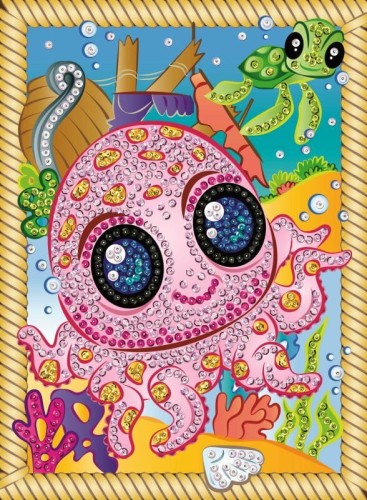 Przejdź do produktu Obrazek z cekinów Ośmiornica Splash 25x34cm 1813 S