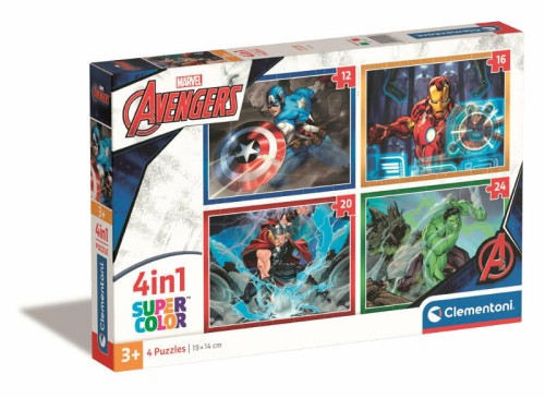 Przejdź do produktu Clementoni Puzzle 4w1 Avengers Marvel 21525