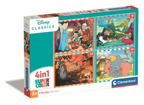 Przejdź do produktu Clementoni Puzzle 4w1 Disney Classic 21523