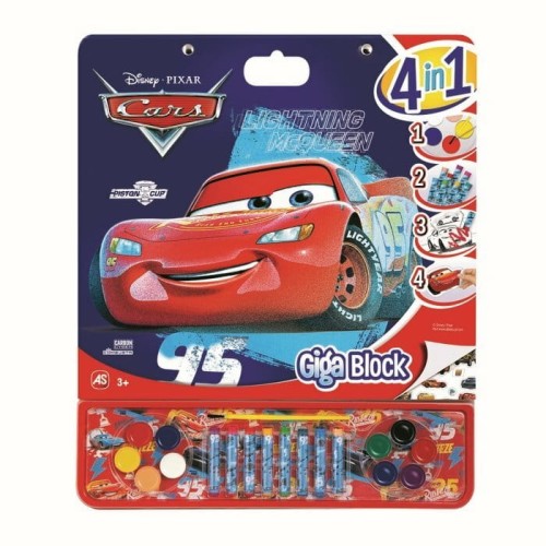 Przejdź do produktu Giga Blok 4w1 Zestaw artystyczny Kolorowanka Cars