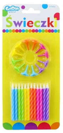 Przejdź do produktu Świeczki urodzinowe ""Spiralny wzór"" 24/12 6cm