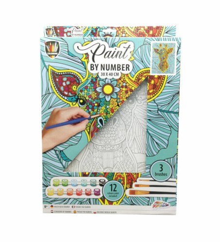 Przejdź do produktu Malowanie po numerach Żyrafa 30x40cm + 12 farb, 3