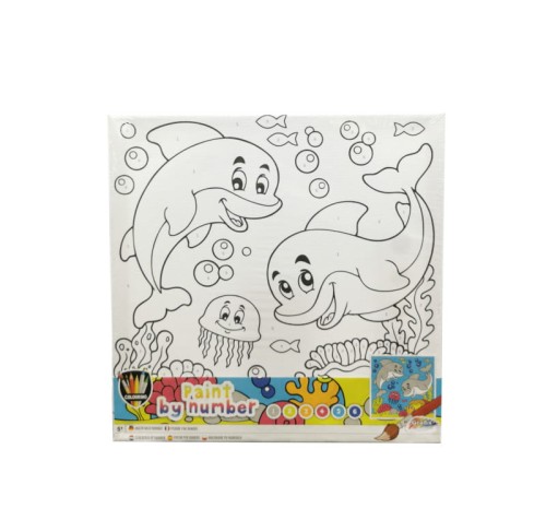 Przejdź do produktu Malowanie po numerach Delfiny 30x30cm + 6 farb, 2