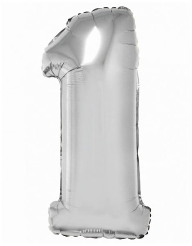 Przejdź do produktu Balon foliowy Cyfra 1, srebrna, 892 cm, GoDan