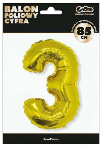 Przejdź do produktu Balon foliowy ""Cyfra 3"