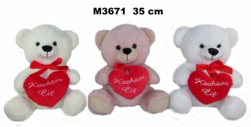 Przejdź do produktu Pluszak miś kocham cię 35cm 3 kolory