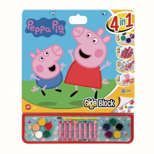 Przejdź do produktu Giga Blok 4w1 Zestaw artystyczny Kolorowanka Peppa