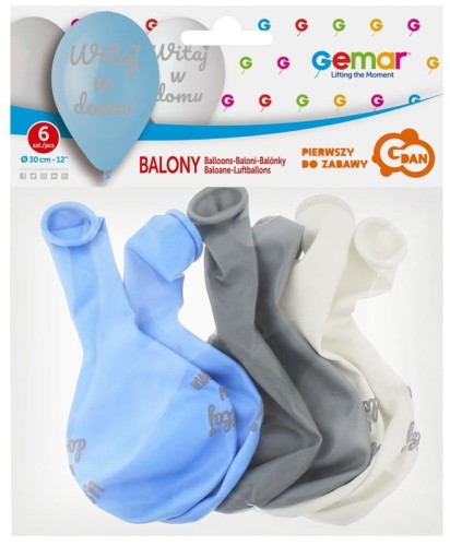 Przejdź do produktu Balony Premium Witaj w domu, niebieskie 6 sztuk 12
