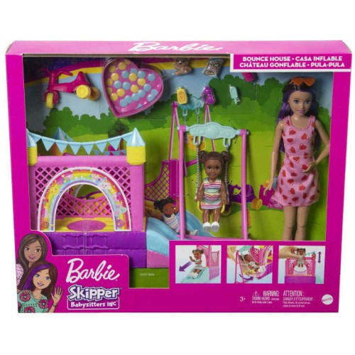 Przejdź do produktu Barbie Lalka Opiekunka Skipper Dmuchany zamek HHB6