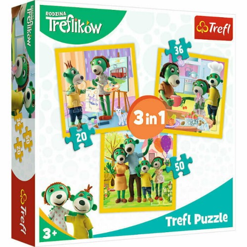 Przejdź do produktu Puzzle 3w1 Razem jest wesoło. Rodzina Treflików 34