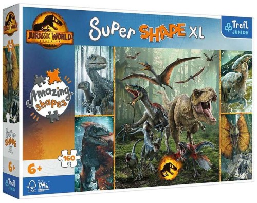 Przejdź do produktu Puzzle 160el XL Niezwykłe dinozaury. Jurassic Worl