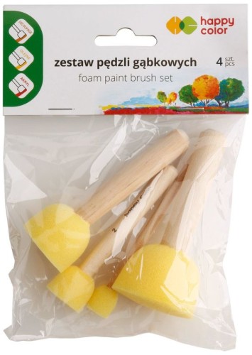 Przejdź do produktu Pędzel gąbkowy okrągły, mix 4 wielkości, Happy Color