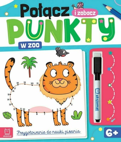 Przejdź do produktu Połącz punkty i zobacz! W zoo. Przygotowanie do nauki pisania. cieralny pisak