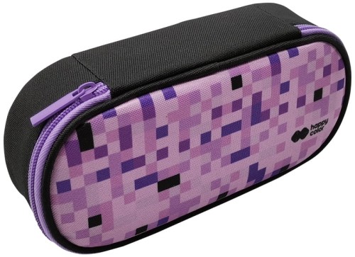 Przejdź do produktu Piórnik saszetka z 1 zamkiem i klapką wewnętrzną, owalny, PIXI violet, Happy Color
