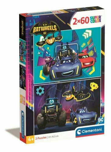 Przejdź do produktu Clementoni Puzzle 2x60el SuperColor Batwheels 2481