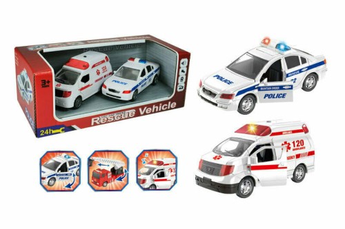 Przejdź do produktu Zestaw aut miejskich Policja i ambulans 166532